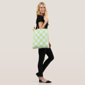 Pastel Green Checkered Gingham Pattern Tasche (Am Model)