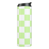 Pastel Green Checkered Gingham Pattern Thermosbecher (Nach links gedreht)