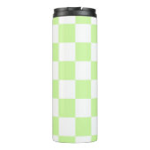 Pastel Green Checkered Gingham Pattern Thermosbecher (Rückseite)