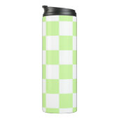 Pastel Green Checkered Gingham Pattern Thermosbecher (Nach rechts gedreht)