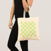 Pastel Green Checkered Gingham Pattern Tragetasche (Vorderseite (Produkt))