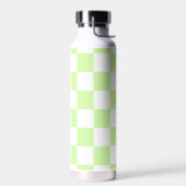 Pastel Green Checkered Gingham Pattern Trinkflasche (Links)
