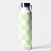Pastel Green Checkered Gingham Pattern Trinkflasche (Vorne)