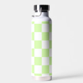 Pastel Green Checkered Gingham Pattern Trinkflasche (Rechts)
