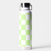 Pastel Green Checkered Gingham Pattern Trinkflasche (Rückseite)
