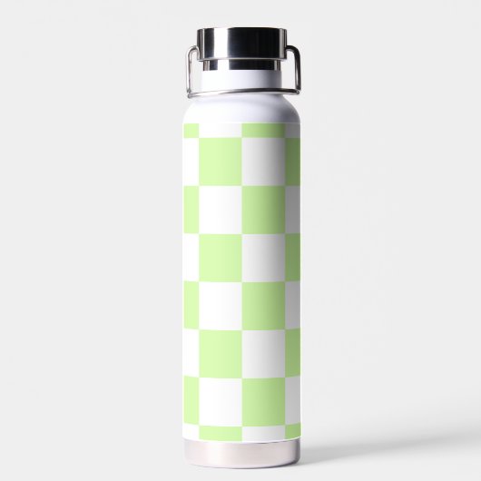 Pastel Green Checkered Gingham Pattern Trinkflasche (Rückseite)