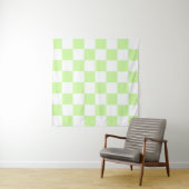 Pastel Green Checkered Gingham Pattern Wandteppich (Beispiel)