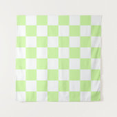 Pastel Green Checkered Gingham Pattern Wandteppich (Vorderseite)