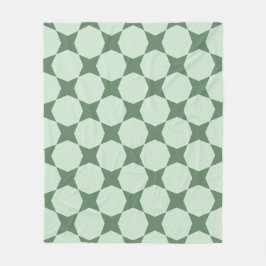 Pastel Green Circle Hexagon skandinavisches Muster Fleecedecke