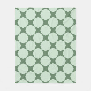 Pastel Green Circle Hexagon skandinavisches Muster Fleecedecke