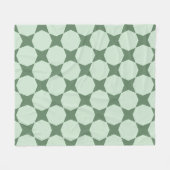 Pastel Green Circle Hexagon skandinavisches Muster Fleecedecke (Vorderseite (Horizontal))