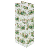 PASTEL GREEN & CREAM IRISH GETRÄNKE GESCHENKTÜTE FÜR WEINFLASCHEN (Rückseite Schrägansicht)