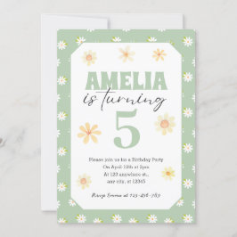 Pastel Green Daisy Geburtstag Einladung jedes Alte