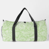PASTEL GREEN ELABORATE PAISLEY PATTERN & DOTS DUFFLE BAG (Rückseite)
