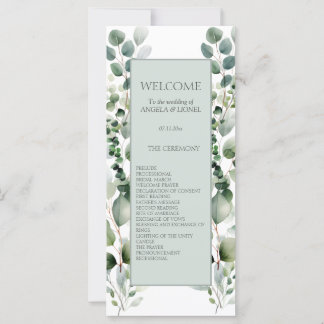 Pastel Green Eucalyptus Foliage Wedage Program