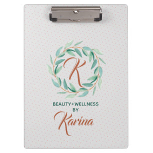 Pastel-Green Eucalyptus Leafs Wreath Klemmbrett