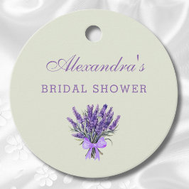 Pastel Green Floral Bow Lavender Brautparty Geschenkanhänger