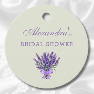 Pastel Green Floral Bow Lavender Brautparty Geschenkanhänger
