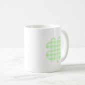 Pastel Green Gingham Kleeblatt Kaffeetasse (VorderseiteRechts)