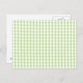 Pastel Green Gingham-Muster Postkarte (Vorne/Hinten)