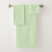 Pastel Green Gingham Pattern Badhandtuch Set (Insitu)