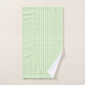 Pastel Green Gingham Pattern Badhandtuch Set (Handtuch)