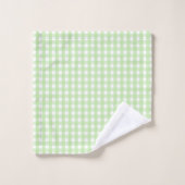 Pastel Green Gingham Pattern Badhandtuch Set (Waschlappen)