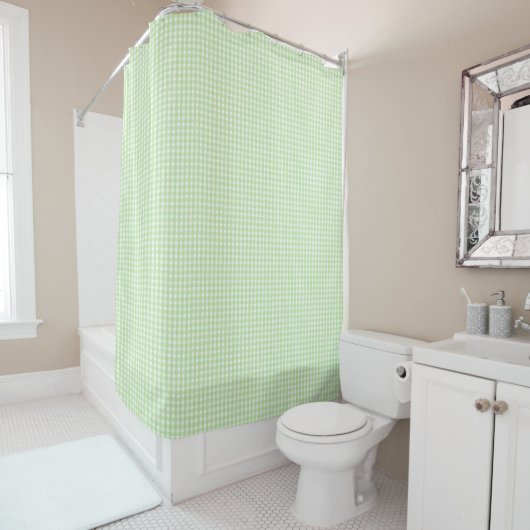 Pastel Green Gingham Pattern Duschvorhang (Beispiel)