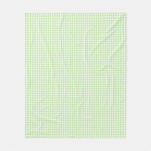Pastel Green Gingham Pattern Fleecedecke (Vorderseite)