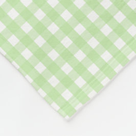 Pastel Green Gingham Pattern Fleecedecke