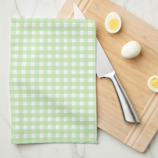 Pastel Green Gingham Pattern Handtuch (Viertel Falte)