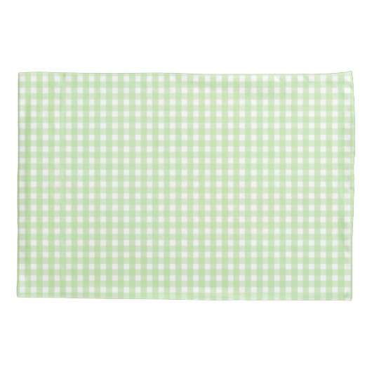 Pastel Green Gingham Pattern Kissenbezug (Rückseite)