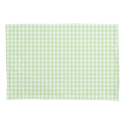 Pastel Green Gingham Pattern Kissenbezug (Vorderseite)