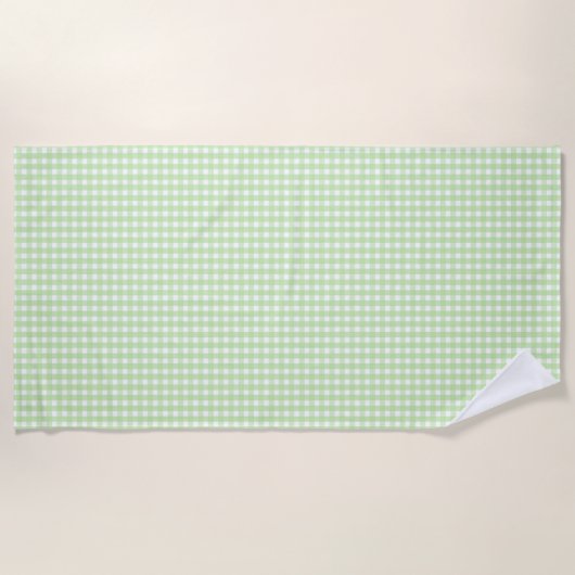 Pastel Green Gingham Pattern Strandtuch (Vorderseite)