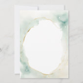 Pastel Green Gold Cross Christening Taufe Einladung (Rückseite)