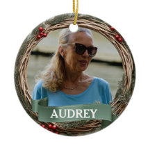 Pastel Green Grapevine Wreath ANY Photo