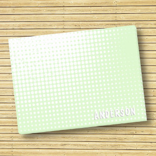 Pastel green halftone gradient modern custom name post-it klebezettel