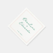 Pastel green Handwriting Retro Wedding Napkins Serviette (Ecke)