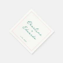 Pastel green Handwriting Retro Wedding Napkins