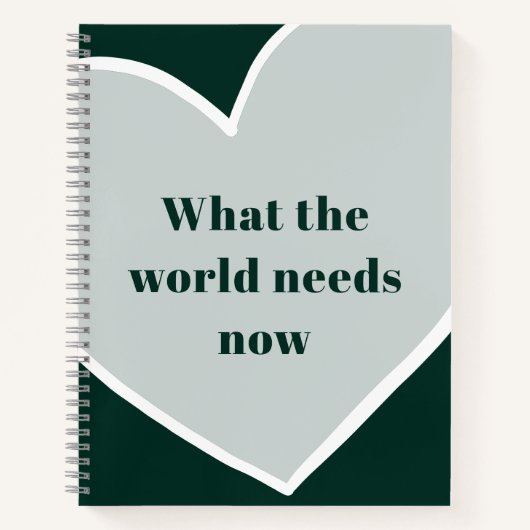 Pastel Green Heart Motivierend Zitat Emerald Notizblock (Vorderseite)