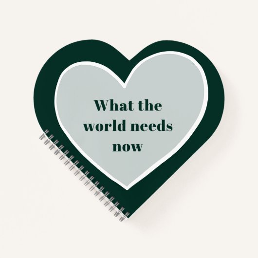 Pastel Green Heart Motivierend Zitat Emerald Notizblock (Vorderseite)