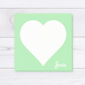Pastel Green Heart Sticky Notes mit Name Post-it Klebezettel