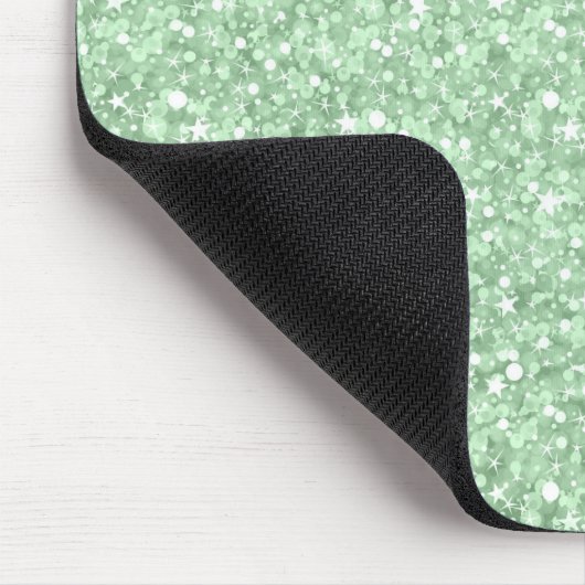 Pastel Green Imitats Disco Glitzer & Glitzern Mousepad (Ecke)