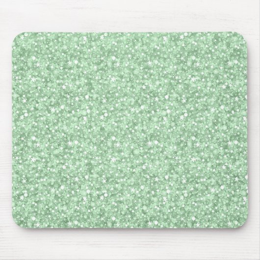 Pastel Green Imitats Disco Glitzer & Glitzern Mousepad (Vorne)