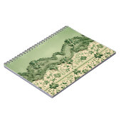 PASTEL GREEN INTRICATE LACE SEHEN IRISH PATTERN NOTIZBLOCK (Linke Seite)