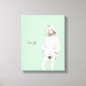 Pastel Green JKのアートパネル|寿司娘 GenerativeAI Leinwanddruck (Vorderseite)