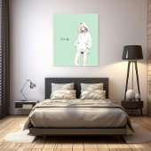 Pastel Green JKのアートパネル|寿司娘 GenerativeAI Leinwanddruck