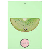 Pastel Green Kawaii Kiwi Klemmbrett (Rückseite)