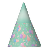 Pastel Green Kindergeburtstag Party Hats mit Ballo Partyhütchen (Rechts)