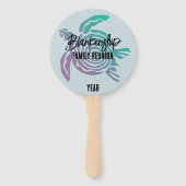 Pastel Green Lila Tribal Turtle Family Wiedersehen Fächer (Vorderseite)